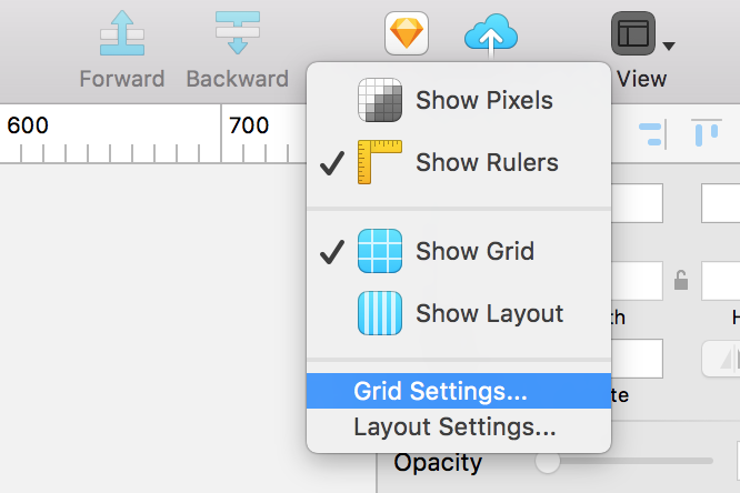 sketch 6 x 666 444x Screenshot showing where you can edit the grid options in Sketch.