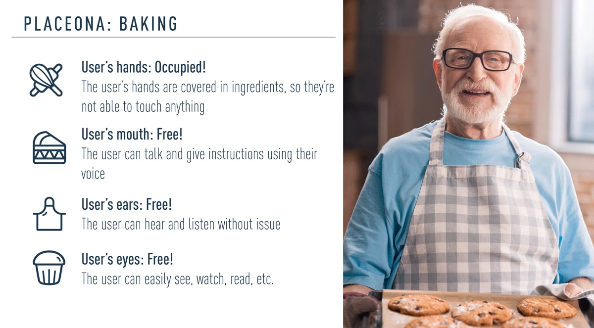 A placeona for the user scenario of baking