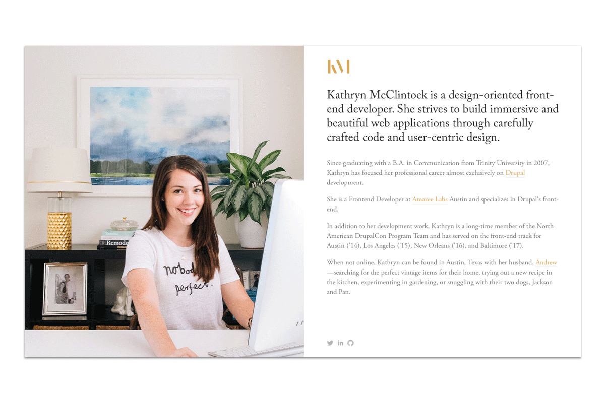 Example of a web development portfolio