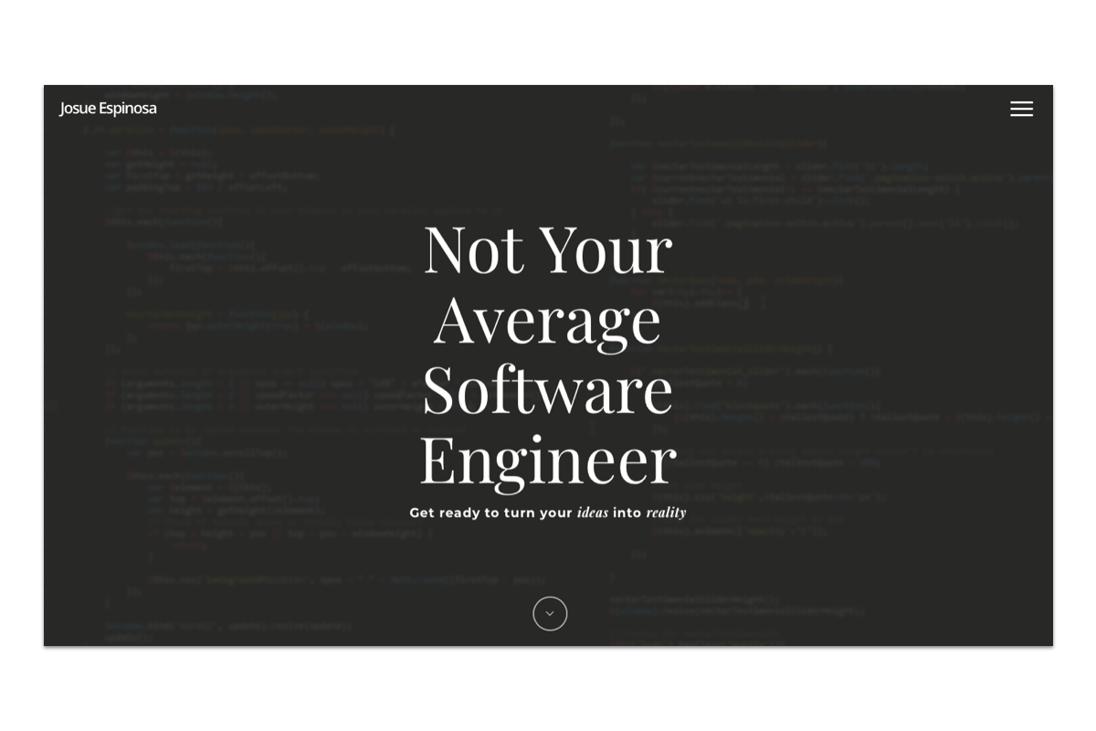 A screenshot of a web developer portfolio